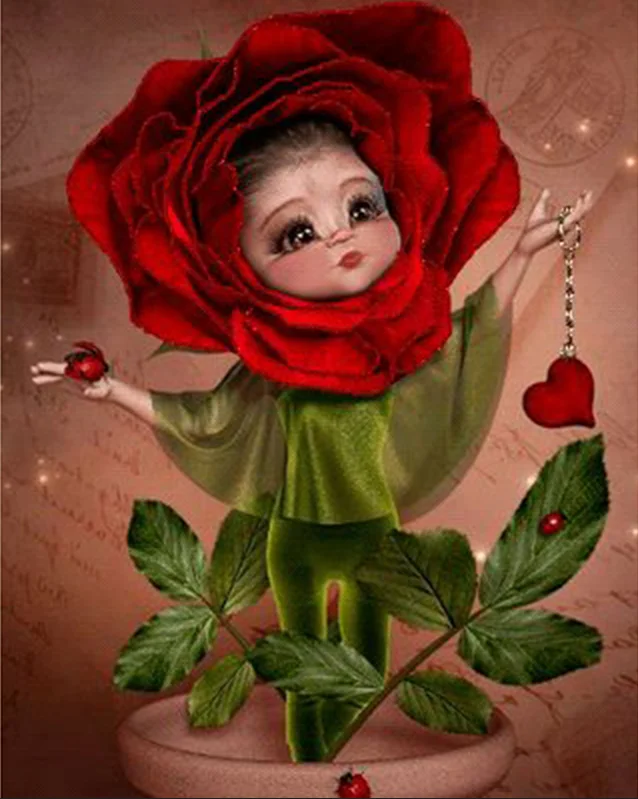

5D DIY Diamond Painting Lovely flower heart Diamond Embroidery Sale Diamond Full New circular Stones Display Home Decor