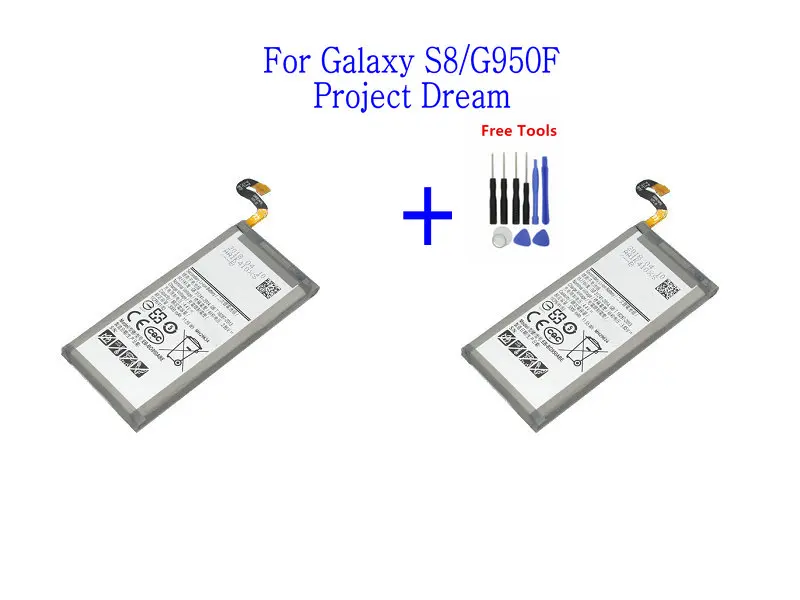 2x3000 мА/ч EB-BG950ABE Замена литий-полимерный аккумулятор для Samsung Galaxy S8 G950 G950F G950A G950T G955S