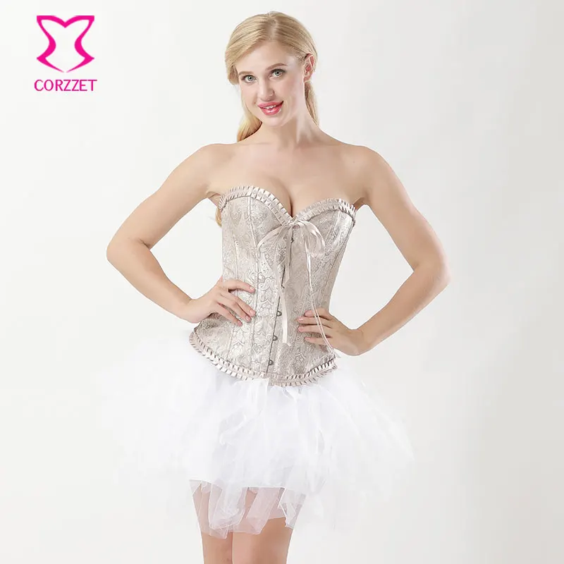 beige corset dress