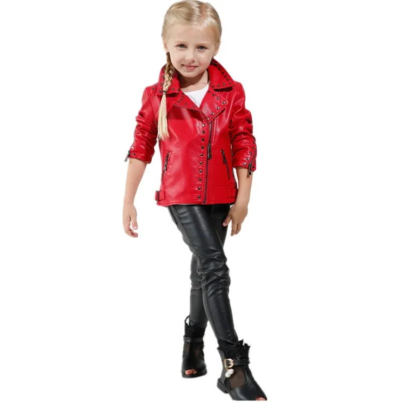 baby red leather jacket