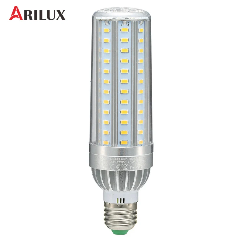 ARILUX светодиодный светильник E27 E14 5 Вт 7 Вт 9 Вт 12 Вт 15 Вт 20 Вт 25 Вт 5736 SMD алюминиевый без мерцания кукурузный светодиодный светильник AC 85-265 в