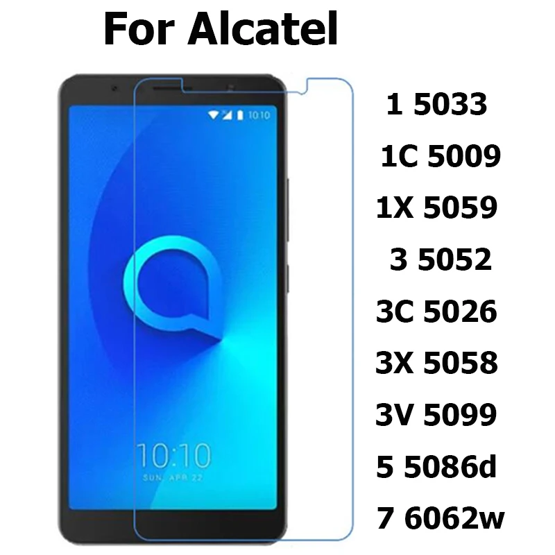 Закаленное Стекло для Alcatel Работает с любым оператором, 1 5033 1C 5009 1X 5059D 3 5052D 5 5086D 7 6062W 3X 5080Y 3V 5099D 3C 5026 Экран протектор Защитная пленка для телефона