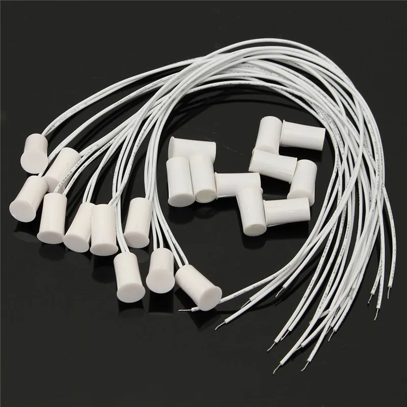 

10pcs ABS Magnetic 100V DC 10W Recessed Magnetic Window Door Wooden Door Contacts Sensors 10x18.5mm Normally close