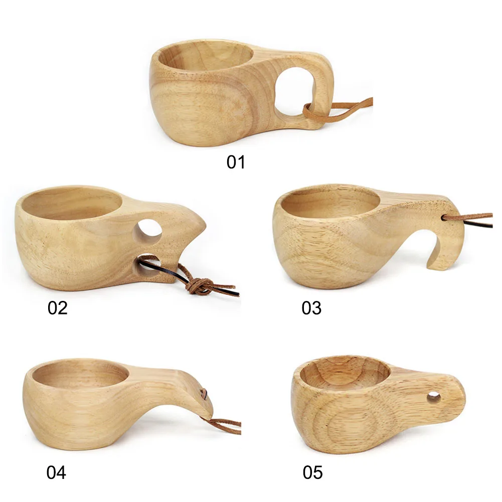 

Handmade Beech Wooden Cups Nordic style Finnish Traditional Outdoor Wood Wine Cups Elephant Coffee Tea Cups 35/170/200/250ML