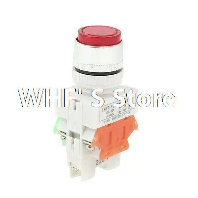

AC 660V 10A Red LED Light Momentary Push Button Switch 22mm 1 NO 1 NC