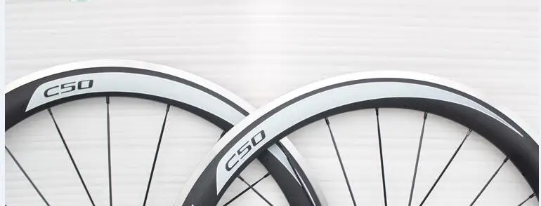 

Grey decal 700c alloy brake C50 carbon wheelset 50MM road bicycle carbon wheels aluminium clincher with ceramic hubs in stock