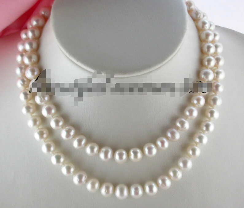 

FREE SHIPPING *******z1690 32" 10mm white round fw pearl necklace