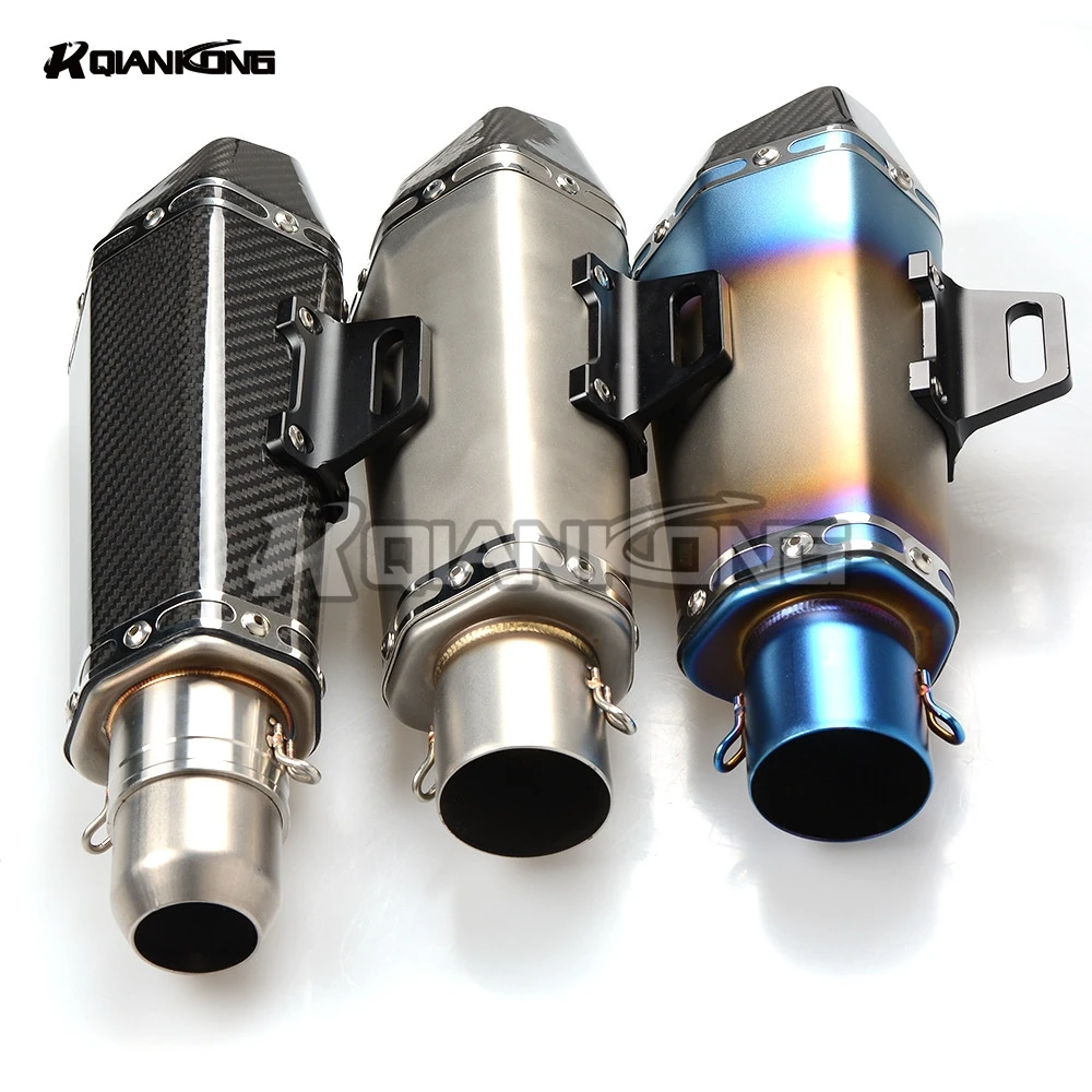 R QIANKONG Scooter exhaust escape pipe Muffler pipe For Yamaha MT-07 MT07 MT-09 FZ07 FZ09 Kawasaki NINJA 300 250 MONSTER ENERGY