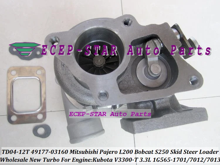 TD04-12T 49177-03160 1G565-1701 Turbo Turbocharger For Mitsubishi Pajero L200 Bobcat S250 Skid Steer Loader Kubota V3300-T 3.3L (7)