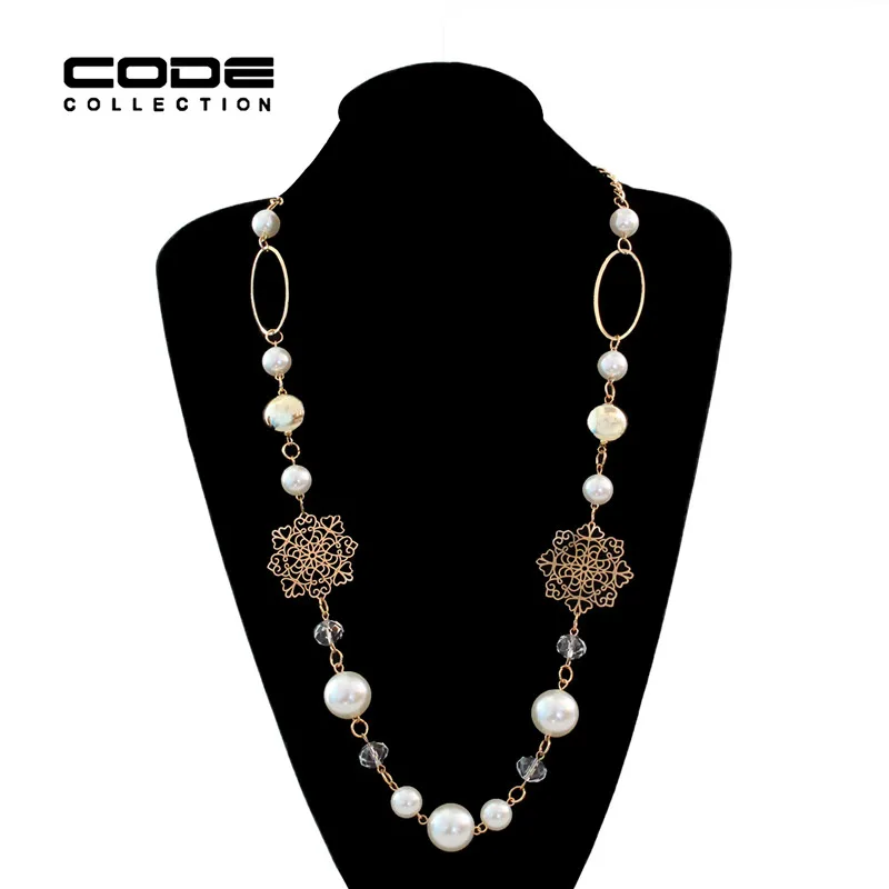 Baroque Imitation Pearl Necklace Long CC Style Fashion Jewellery Women