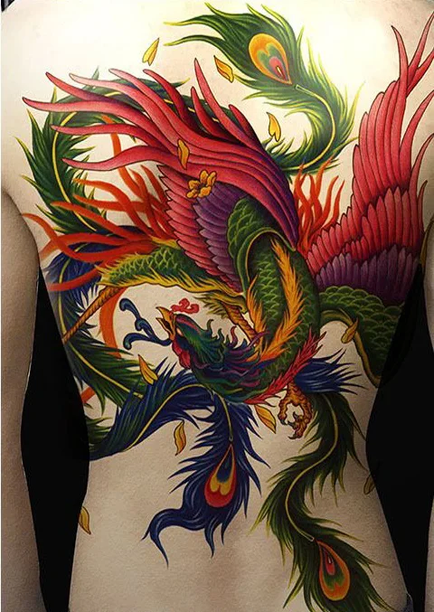 Высокое качество супер большая поддельная татуировка на всю грудь спина Временные татуировки водонепроницаемый феникс птица карп дракон цветные Большие Татуировки - Цвет: X30
