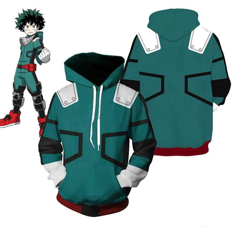 My hero academia deku hoodie Clearance