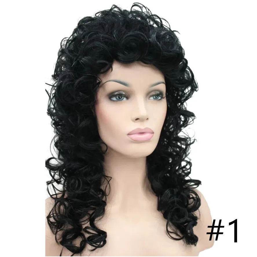 StrongBeauty женский парик черный/желтый натуральные длинные вьющиеся волосы Синтетические Полные парики - Цвет: #1