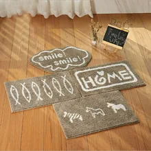 Полиэстер мягкий шейный Пушистый Плюшевый прямоугольный ковер моющийся TPR резиновый нескользящий абсорбирующий коврик для ванной двери коврик для пола