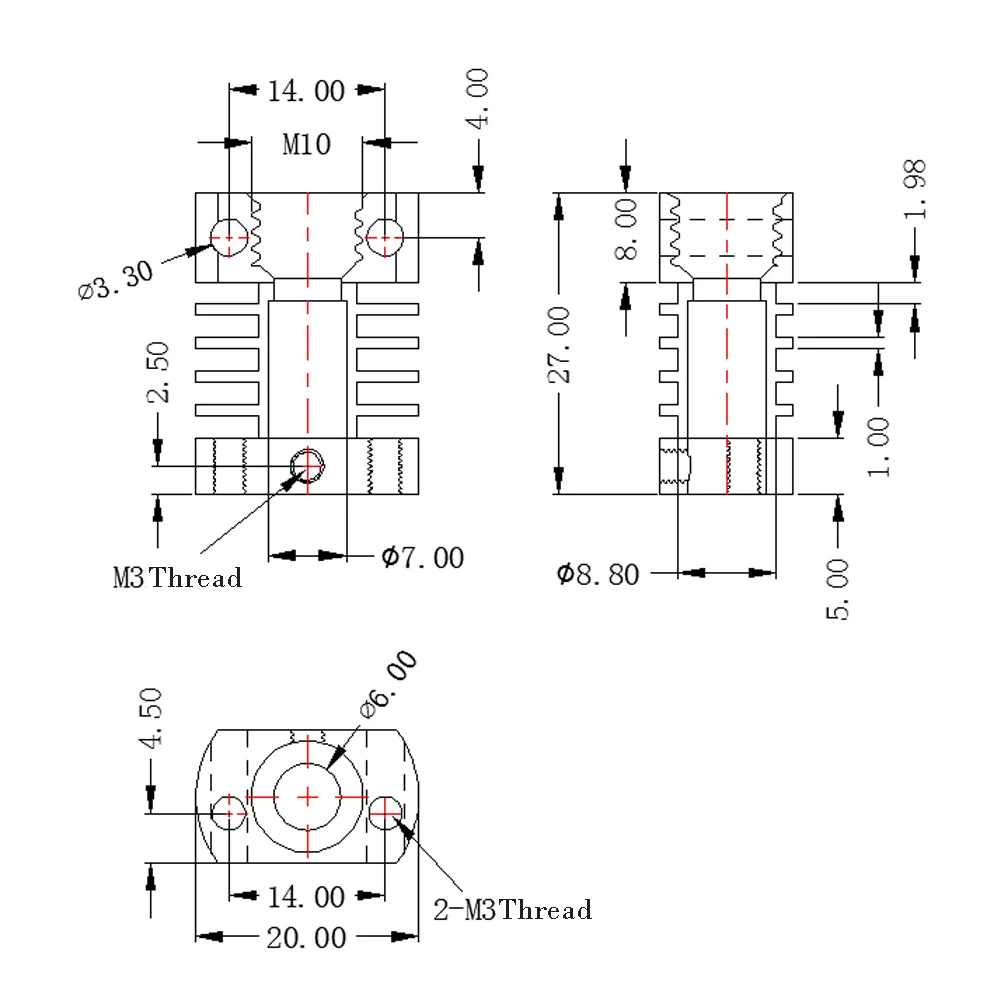 3d принтер цельнометаллический j-головка hotend дистанционный экструдер комплект CR8/CR10 для 3D V6 1,75/3,0 мм Боуден экструдер 0,4 Насадка 3d принтер Par