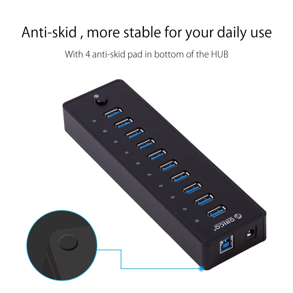 Концентратор ORICO USB 3 0 с 10 портами Суперскоростной usb разветвитель портативный