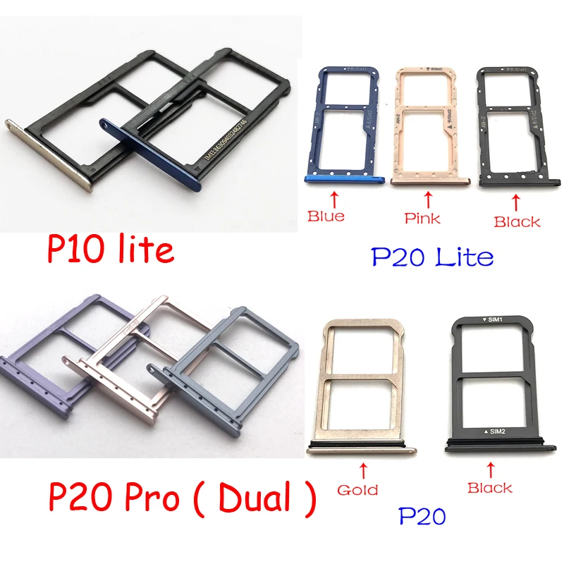 

Sim Card Tray Sim Card Holder Slot Adapter For Huawei P10 P20 Lite Pro Replacement Part