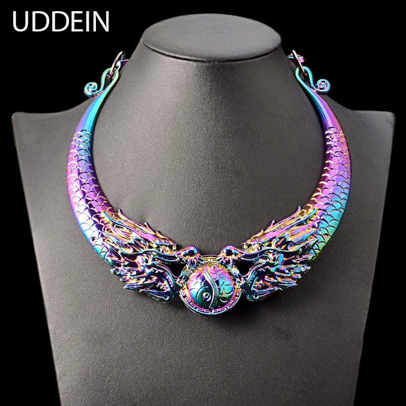 

UDDEIN maxi necklace drip oil metal color statement chokers vintage jewellry clothing accessories fashion torques choker collar