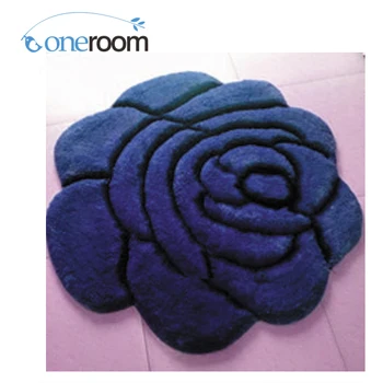 

ZD220 Dark Blue FlowerTH Hook Rug Kit DIY Unfinished Crocheting Yarn Mat Latch Hook Rug Kit Floor