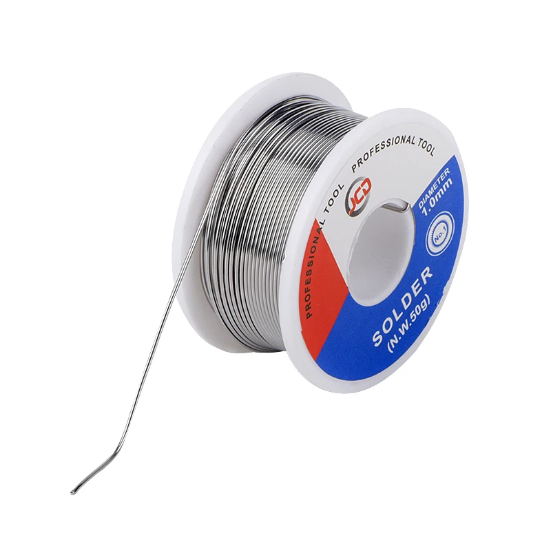 JCD soldering wire 50g 0.6/0.8/1.0/1.2/1.5 MM 60/40 FLUX 2.0% 45FT Tin Lead Tin Wire Melt Rosin Core Solder Soldering Wire Roll