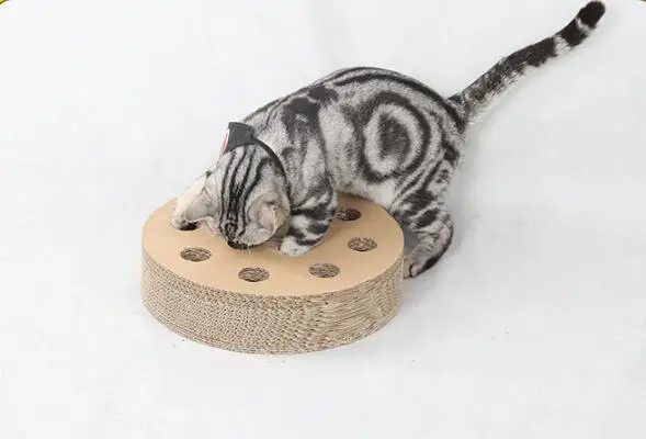 x 2PCS ROUND shape Cat Scratcher Fat Cat Bed Cardboard Paper High Quality Scratching Pad with funny toys