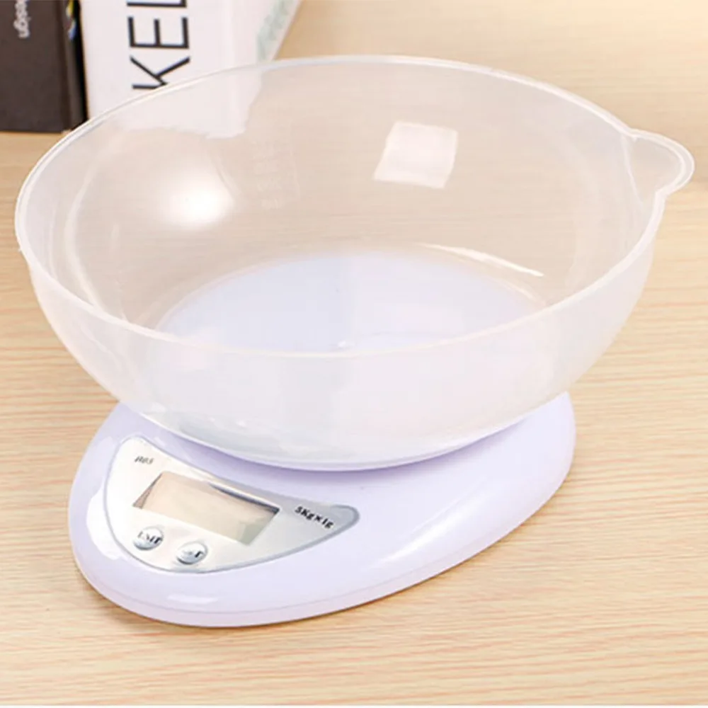 

Electronic Kitchen Scale with Removable Bowl Support Tare Function Auto off for Cooking Baking White