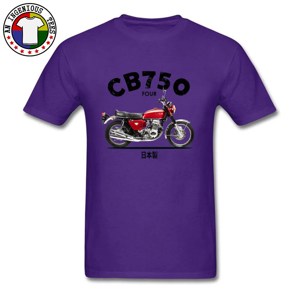 The CB750 1970 11023 Men New Coming Design T Shirt O Neck Labor Day 100% Cotton T-Shirt Normal Short Sleeve Tee-Shirts The CB750 1970 11023 purple
