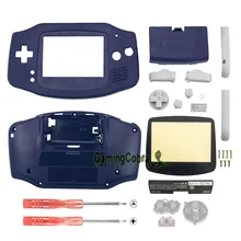 Синий сплошной полный корпус кнопки из ракушек с экраном Лен для Gameboy Advance-GBA002