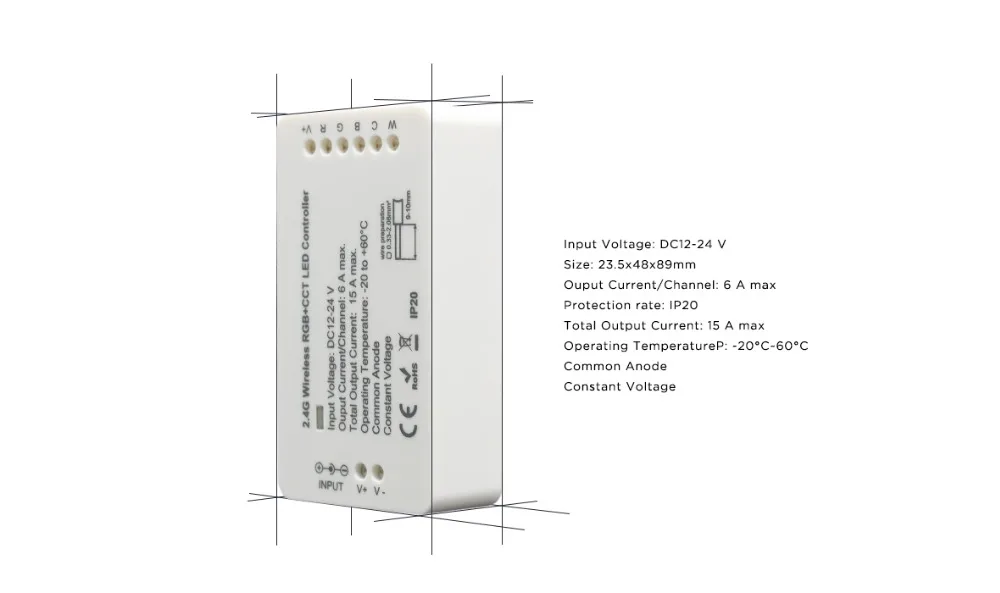 Беспроводной контроллер Wi-Fi 2,4G RF, беспроводной контроллер RGB RGBW, DC12V-24V контроллер с 8 зонами, беспроводной пульт дистанционного управления