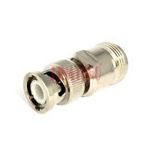 RF coaxial 50 ohm brass nickel plating straight connector bnc male to n female adapter