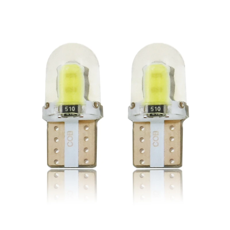 10 шт. светодиодный W5W T10 194 168 12V COB 8SMD силиконовый парковки авто Клин для лампы лампа