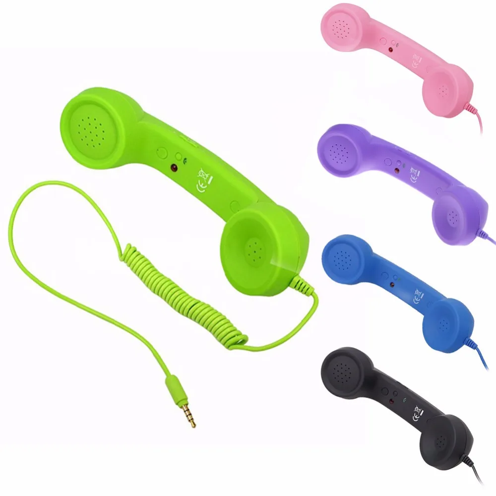

Promotion 3.5mm Retro Telephone Handset Radiation-proof adjustable tone Cell Phone Receiver Microphone Earphone for iPhone