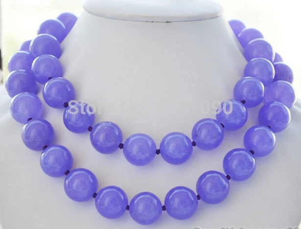

00657 33" 18mm nature round violet bead necklace