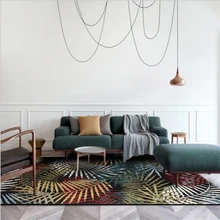 Ковер для спальни Европейский и американский темно-красный зеленый лист завод Хрустальный бархат ковры и ковры для дома гостиная