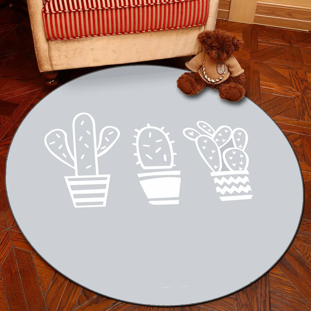 Zeegle мультфильм шаблон Круглый ковер для гостиной противоскользящие детские ковры для спальни детские маты для ползания коврики для йоги коврик на стул и на пол