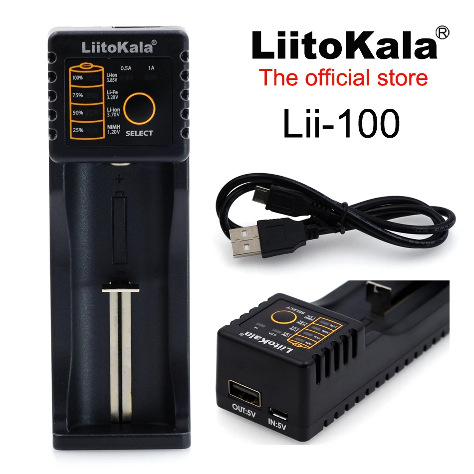 Новое зарядное устройство Liitokala Lii-100 1 2/3/3 7/4 25 18650/26650/18350/16340/18500 / AA AAA lii100 |