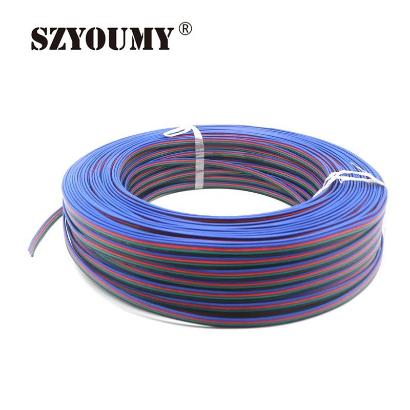 SZYOUMY 500 м 4 Pin 4 канала 5050 3528 RGB Светодиодная лента удлинитель Кабель Провод шнур разъем для RGB Светодиодные полосы света