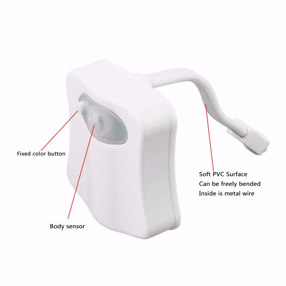  LED Smart Motion Sensor Toilet Seat Night Light Waterproof Backlight Luminary Bathroom WC Light Fix - 33045600897