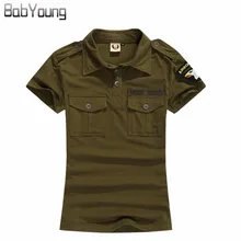 BabYoung, новинка, летнее повседневное поло, женские топы, камуфляж, армейский зеленый цвет, хлопковые рубашки, поло, Femme Polo Mujer, рубашка с коротким рукавом, Черная
