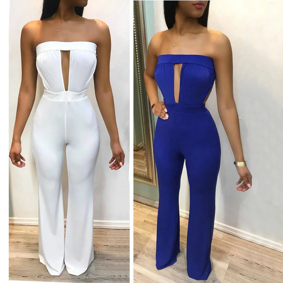 

Elegant Jumpsuits Romper Backless Overalls for Women Sleeveless Female Streetwear