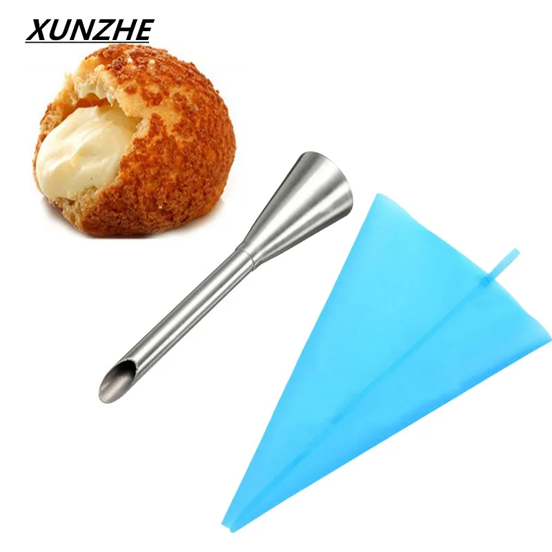 

XUNZHE Stainless Steel Puffs Piping Mouth Crowded Flowers Mouth Crowded Puffs Cream Fillings Cake Decorating Tools