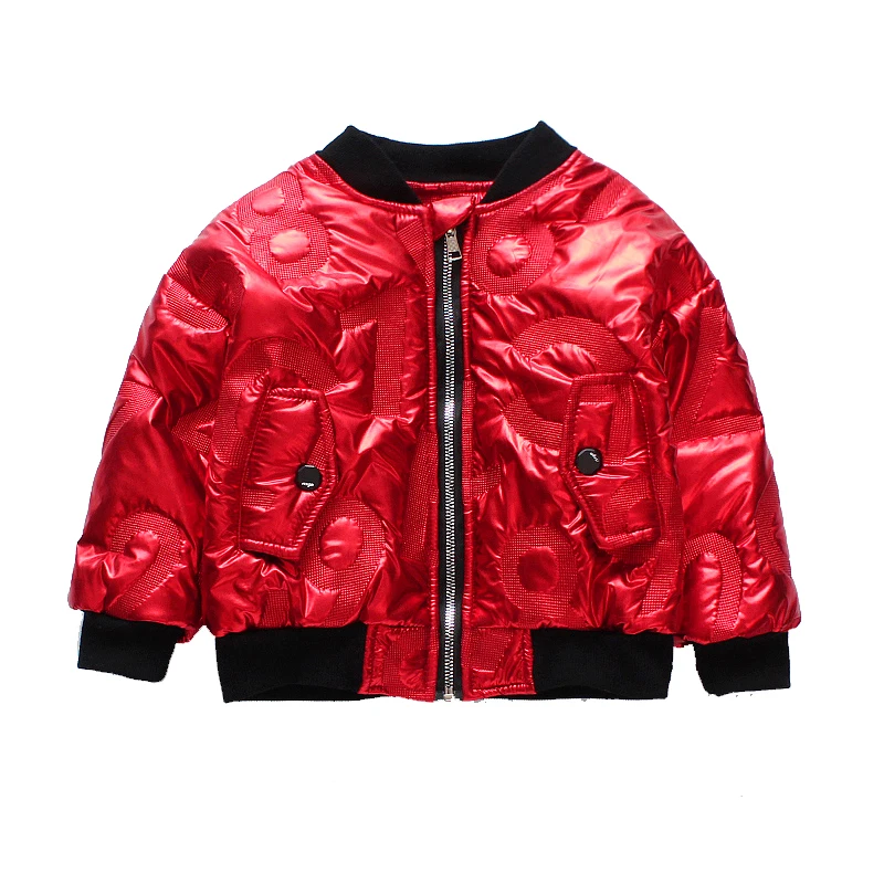 

2018 Winter Autumn New Baby Boy and Girl silver gold thick Clothes,Children's Warm Jackets,Kids Sports Bright surface Outerwear