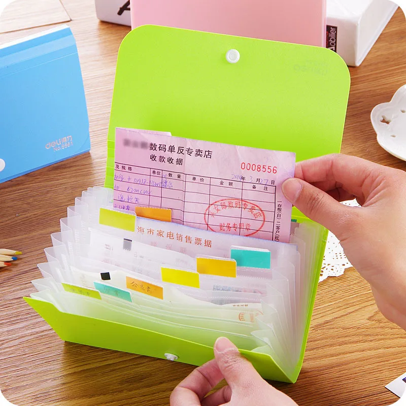 Plastic Candy Color A6 File Folder Small Document Bags Expanding Wallet Bill Folders Documents Fichario Escolar file folder file bag transparent folder