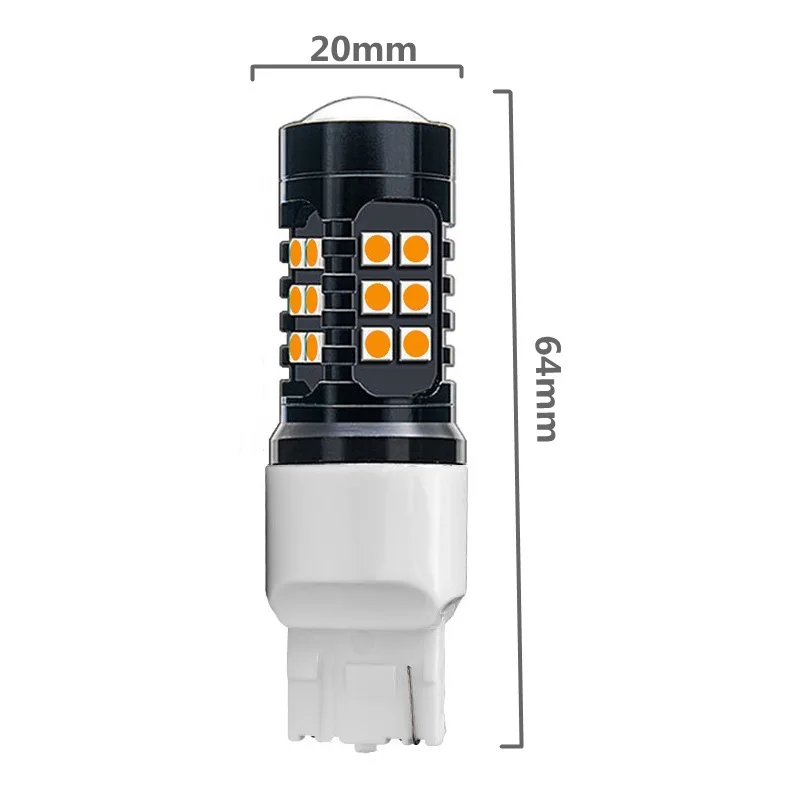 2 шт. T20 W21W WY21W 7440 супер яркий 1200LM 27 SMD 3030 светодиодный автомобильный тормозной фонарь, автомобильный дневной ходовой светильник, лампа заднего хода, поворотники