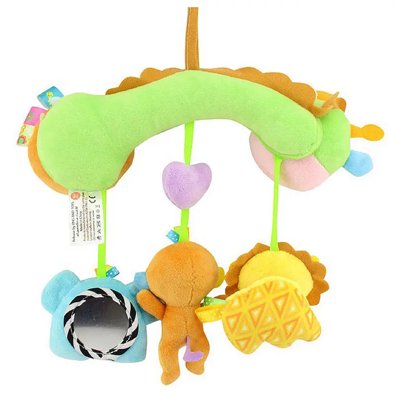 Плюшевая Детская Подвеска на коляску кроватку многофункциональные Прорезыватели для зубов, мягкая игрушка в виде животного, волшебное зеркало, засыпающая развивающая игрушка