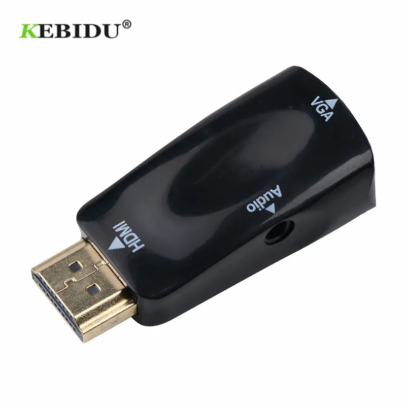 

Kebidu HDMI To VGA Adapter Converter Cable With Audio Cable Male to Female Support HD 1080P For PC Laptop Wholesale
