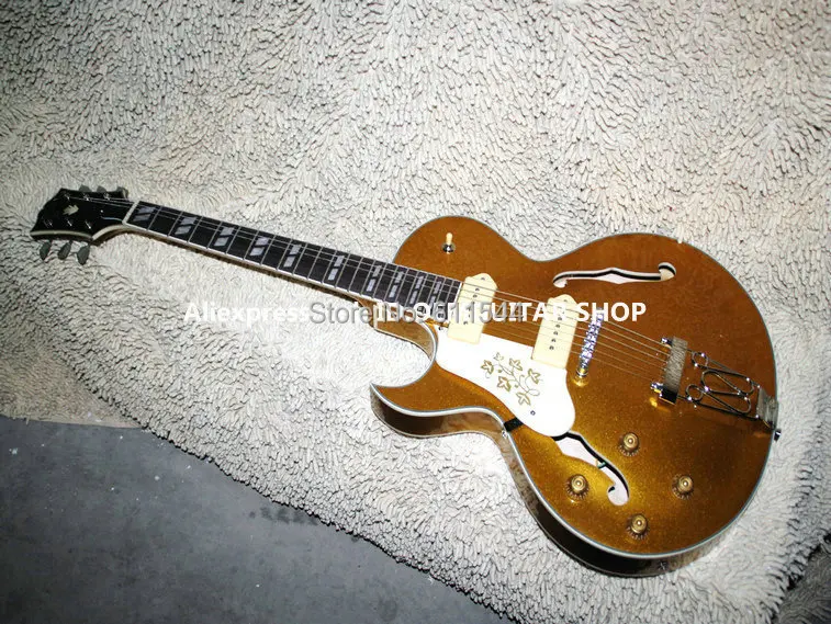Left Handed Goldtop Hollow 137 JAZZ Guitar Wholesale Guitars High