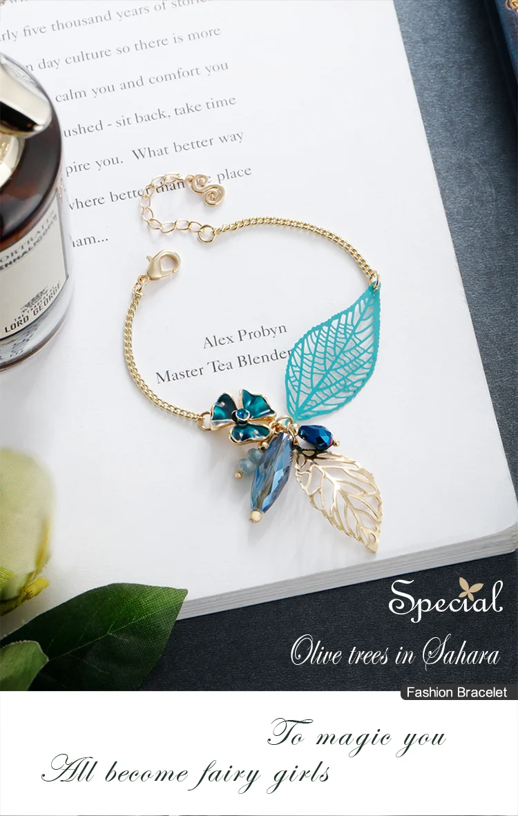 The SPECIAL New Fashion euramerican vintage style bracelet flower and leaf bracelets for women S1855C