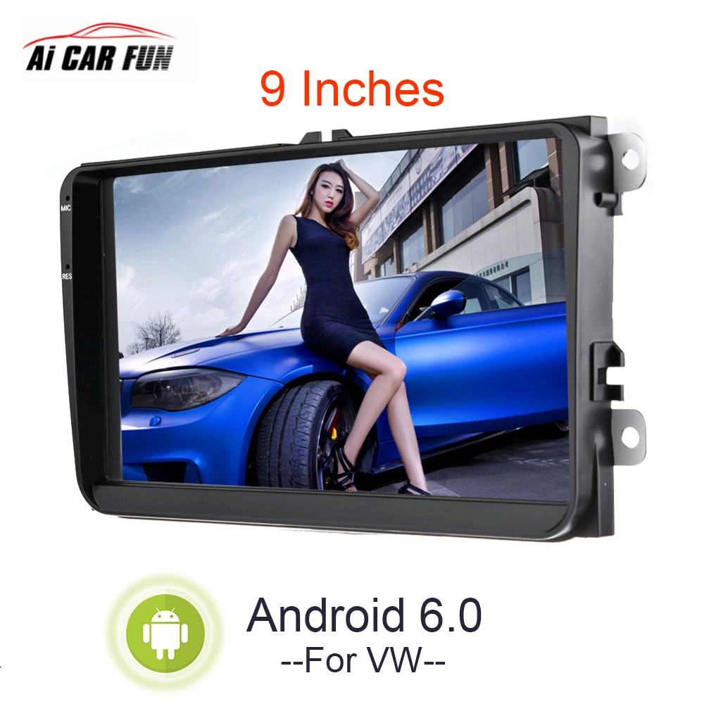 

9 inch Android 6.0 System 2 Din HD Wifi Bluetooth Call FM Radio with GPS Navigaton Touch screen Car Multimedia Player Fit For VW