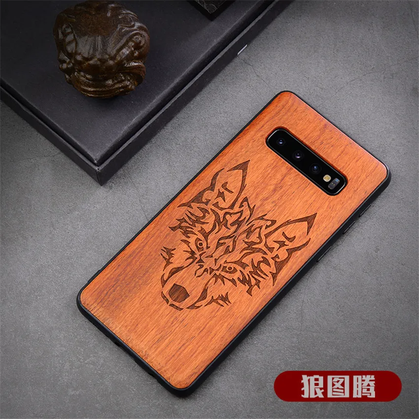 New Phone Case for Samsung s10 Samsung s10 plus Wood Back TPU Bumper Case For Samsung Galaxy s10 Phone Cover (14)